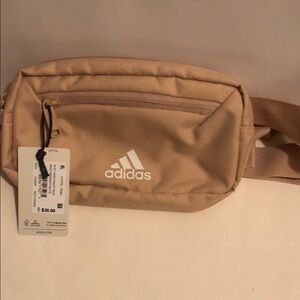 adidas Beige Belt Bag with Front Zip and Logo